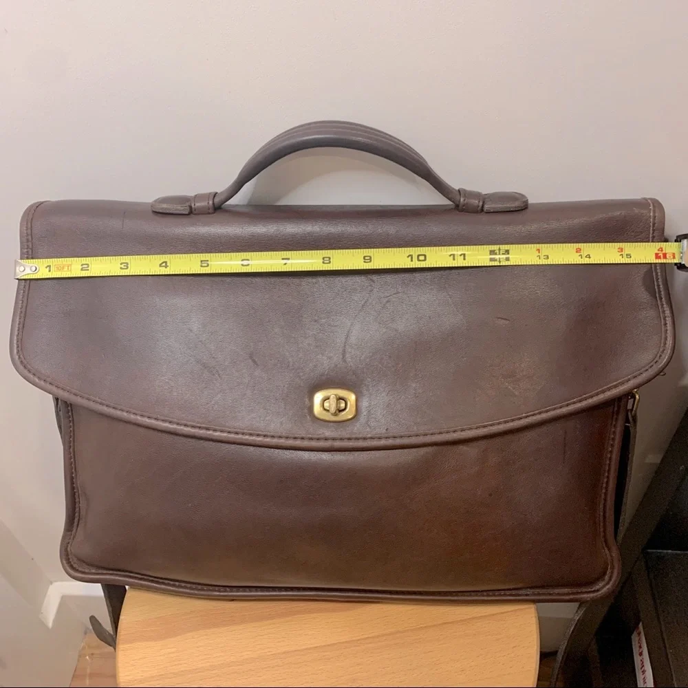 Vintage Coach Leather Laptop Turnlock Bag